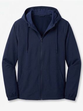 Men’s Birdie Bound Navy Zip-Up Hooded Golf Windbreaker Jacket